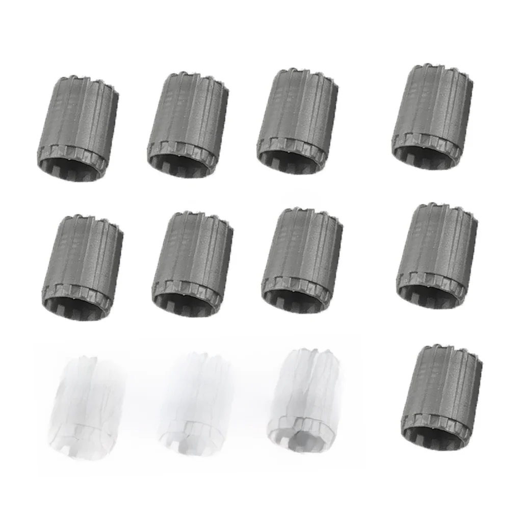 12 sztuk Nylon TPMS wkładka do wentyla opony nakrętki na wentyle zestaw szary dla samochodów ciężarówka motocykl dobre uszczelnienie 8.8mm średnica — zdjęcie 2