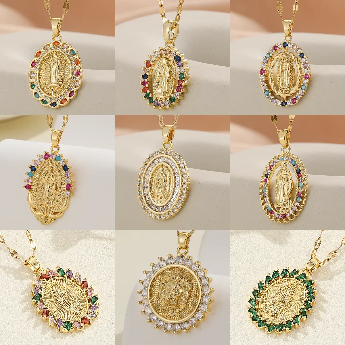 Colares de design personalizado com zircão micro embutidos, série Santa Maria, colares europeus e