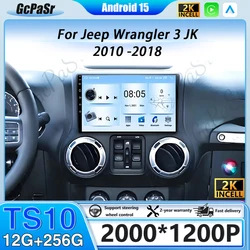 Android16 Car Radio For Jeep Wrangler 3 JK 2010 -2018 LHD RHD Multimedia Player Autoradio System Touch Screen 4G NO 2DIN TS10CPU