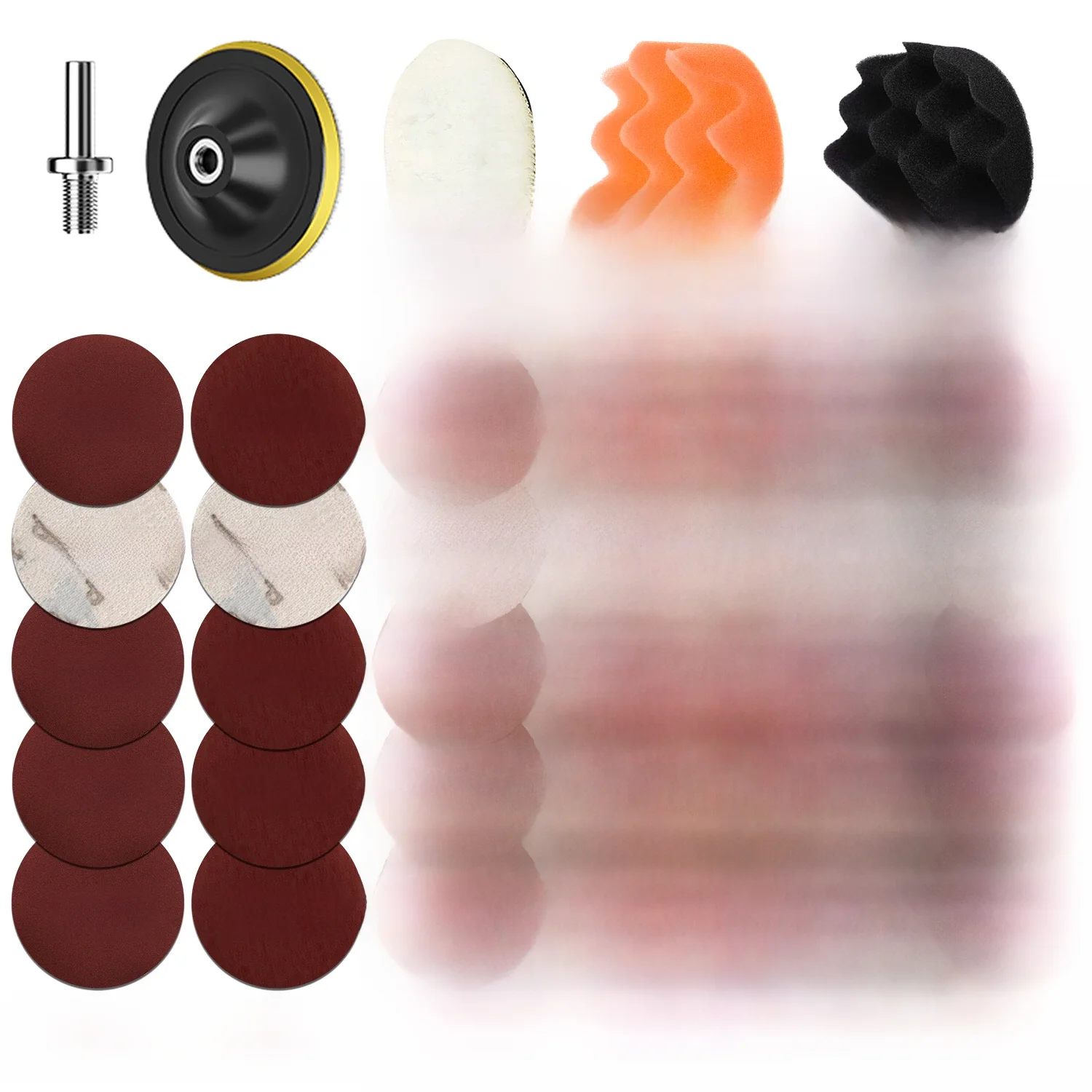 Farol Repair Restoration Kit com Lixa, Disco De Polimento De Carro, Esponja De Enceração Automática,