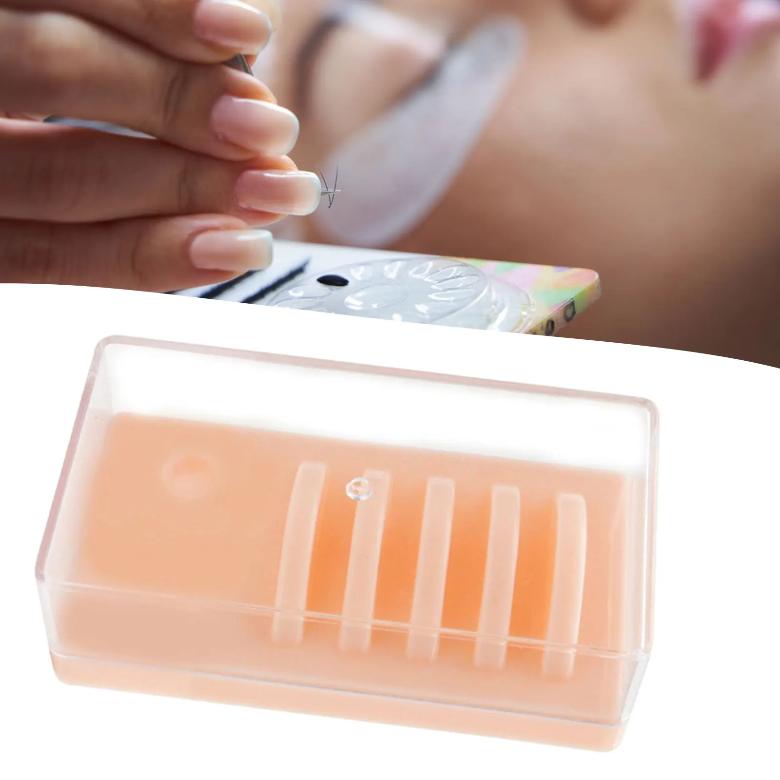 Palete de enxerto de cílios acrílico com capa profissional resistente para iniciantes recipiente de exibição de maquiagem transparente para cílios falsos