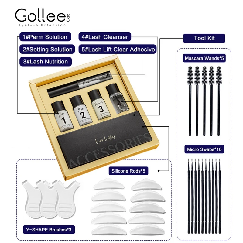 GOLLEE-Kit de maquillage et de traitement des cils, accessoire de beauté, pour recourbe-cils, 4 à 6 semaines