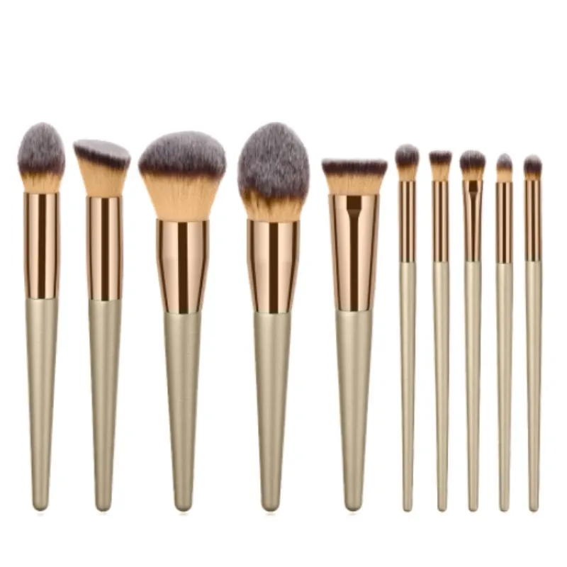 Foundation Makeup Brush Coffee Handle Professional Facial Powder Eyeshadow Blush Eyebrow Lip Brush Large Soft Cosmetic Brush