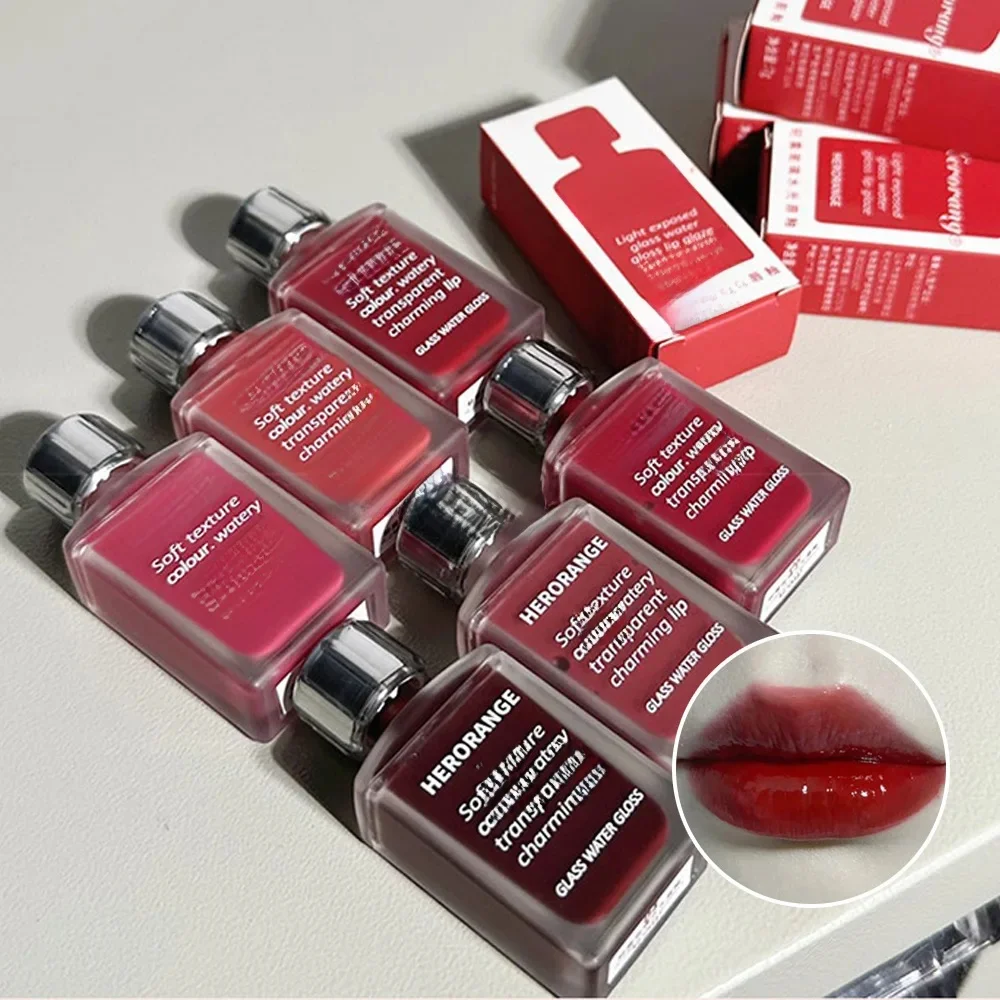 Brcorporelle à l'eau en verre léger Heroranger Jules Glaze Mirror, hydratant, lèvres dodues, pas facile à coller à la tasse, maquillage longue durée