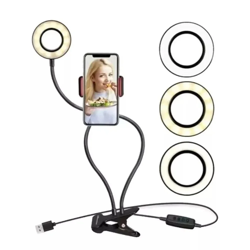 Blogger Blogger Flexible Stand With Ring LED Light Table Lamp With Tripod Mobile Phone Holder For Video