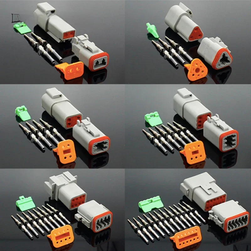 1 jeu de connecteurs Deutsch DT DT06-2S/DT04-2P 2P 3P 4P 6P 8P 12P, connecteur électrique étanche pour moteur de voiture avec broches 22-16AWG