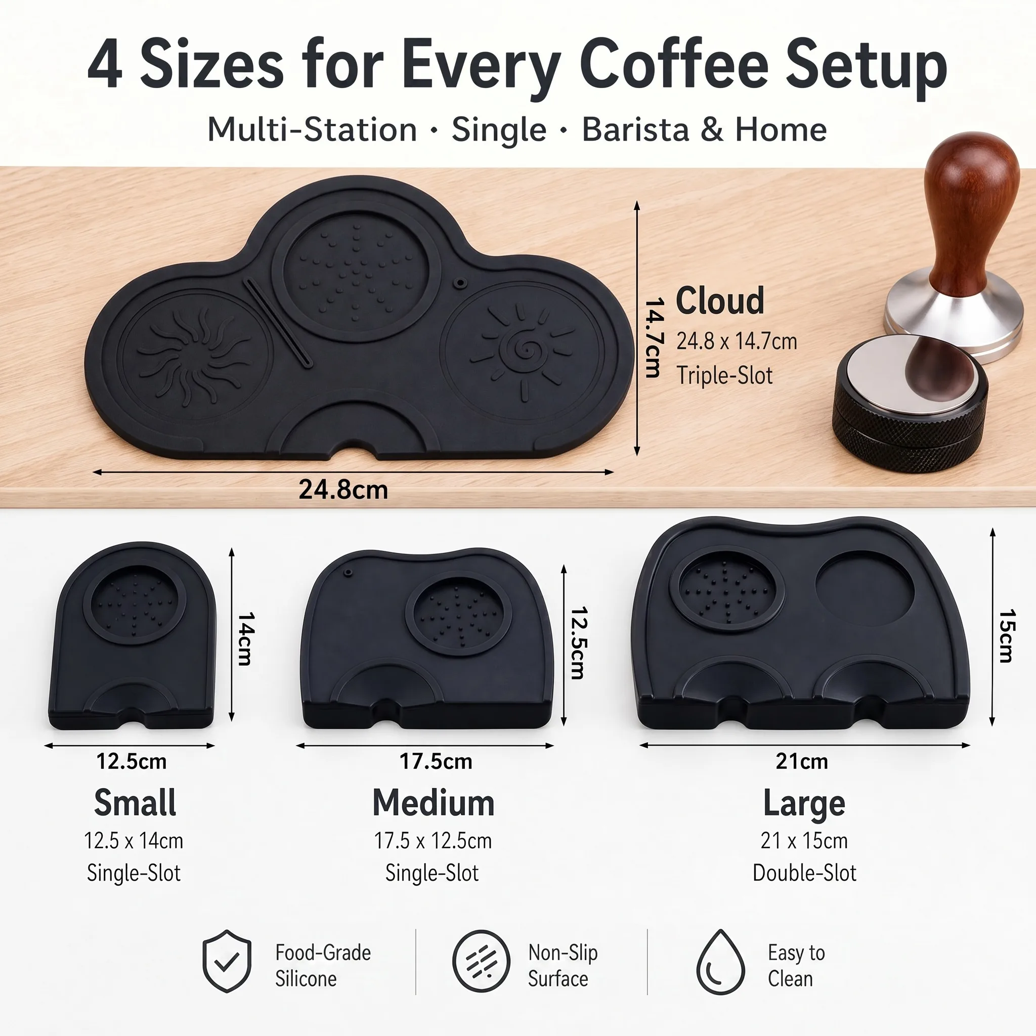 Espresso Coffee Tampers Mat Silicone Tamper Holder Corner Mat Pad Anti-skid Tamper Mat Barista Coffeeware Tamping Tools