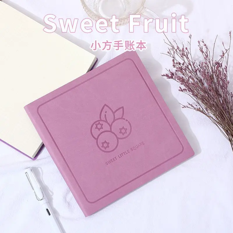 Notebook ins high-looking fruit series square notebook horizontal lines blank grid leather surface simple hand ledger