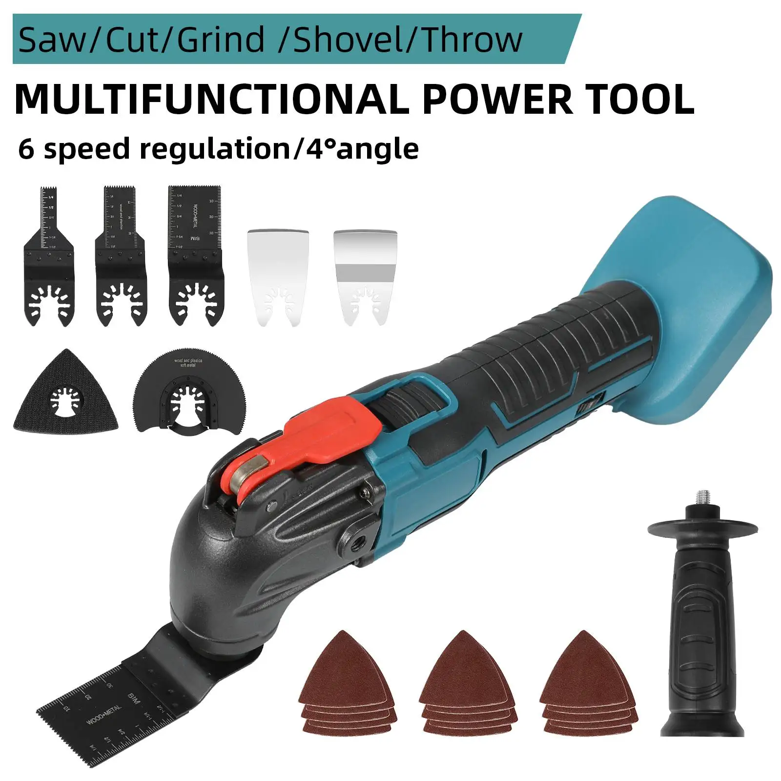 600W Electric Cordless Oscillator 20000OPM borrowing Saw Multi-function Trimmer/Shovel/Cutting Saw Tools For 18V Makita Battery