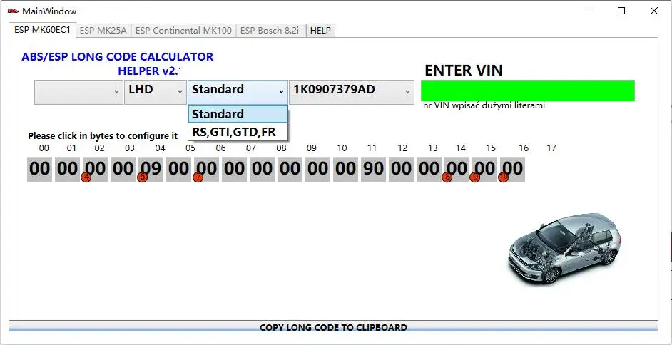 2025 Neuester ABS ESP Langcode-Rechner-Helfer MK60EC1 ABS ESP Langcode-Rechner-Software für V-W Unbegrenzte Installation – Detail 4
