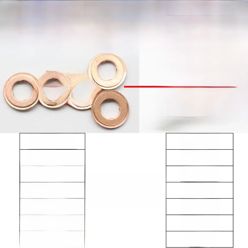 Rondelle en cuivre d'injecteur pour Bosch et Delphi, 5 pièces, 1mm 1.5mm 2mm 2.5mm 3mm