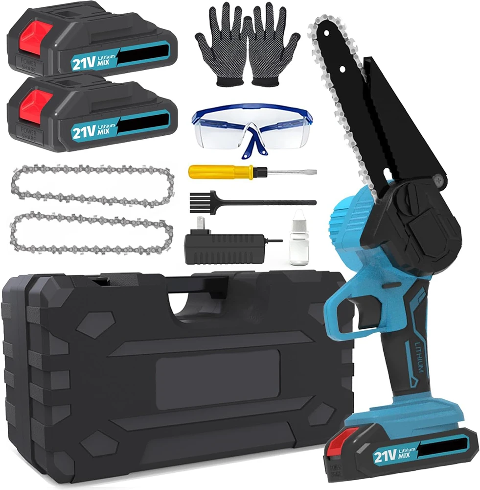 6 Inch Rechargeable Mini Chainsaw Electric Wood Saw Garden Trimming Machine Pilate Tools Compatible Makita 18V Rechargeable