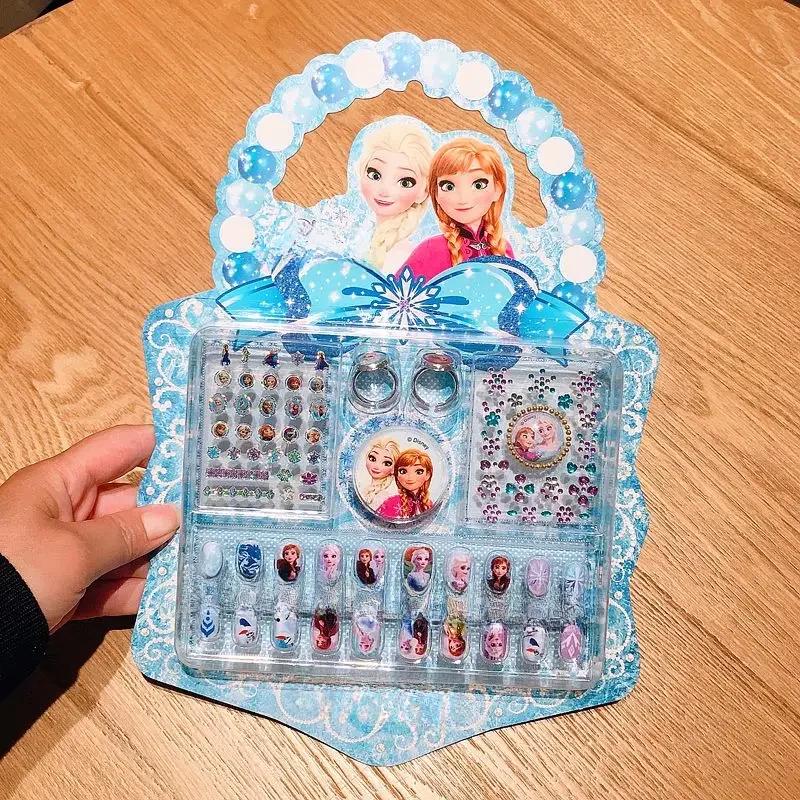 Disney Zestaw naklejek na paznokcie dla dzieci Elsa Princess Dress Up Cute Kawaii Naklejki Wodoodporne naklejki na paznokcie Frozen Girl Gift Toy — zdjęcie 2
