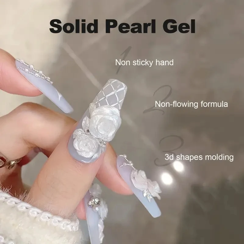 100g Gel Builder for Nails - Milky White, Non-Stick Hand, 3D Sculpture Modeling Carve Rhinestone Glue Gel - Easy to Operate