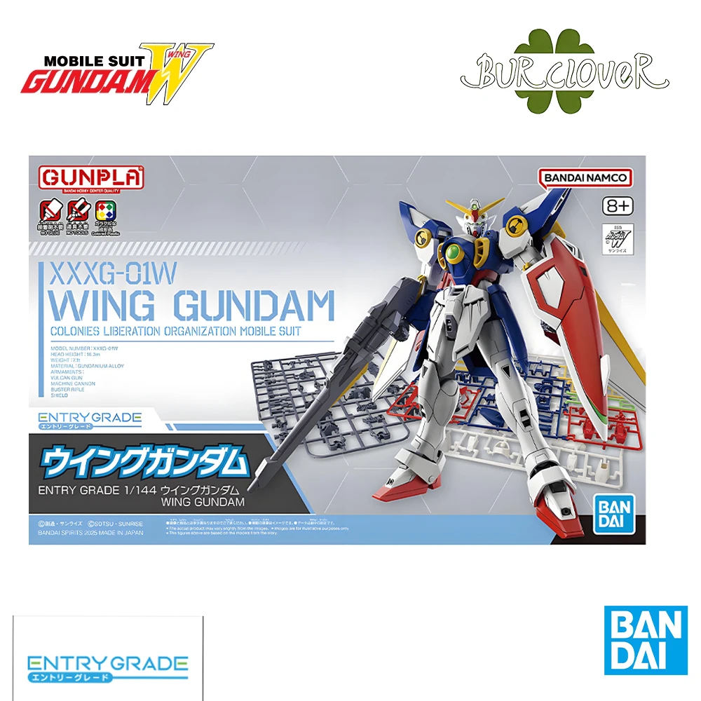 

BANDAI Original ENTRY GRADE 1/144 Series XXXG-01W WING GUNDAM Anime character figurines Assemble model toys In Stock Collectible