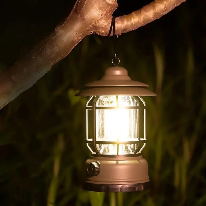 2025 Upgrade Portable Camping Light, USB Rechargeable LED Lantern, Waterproof, Collapsible Tent Light for Outdoor,Hiking,Fishing