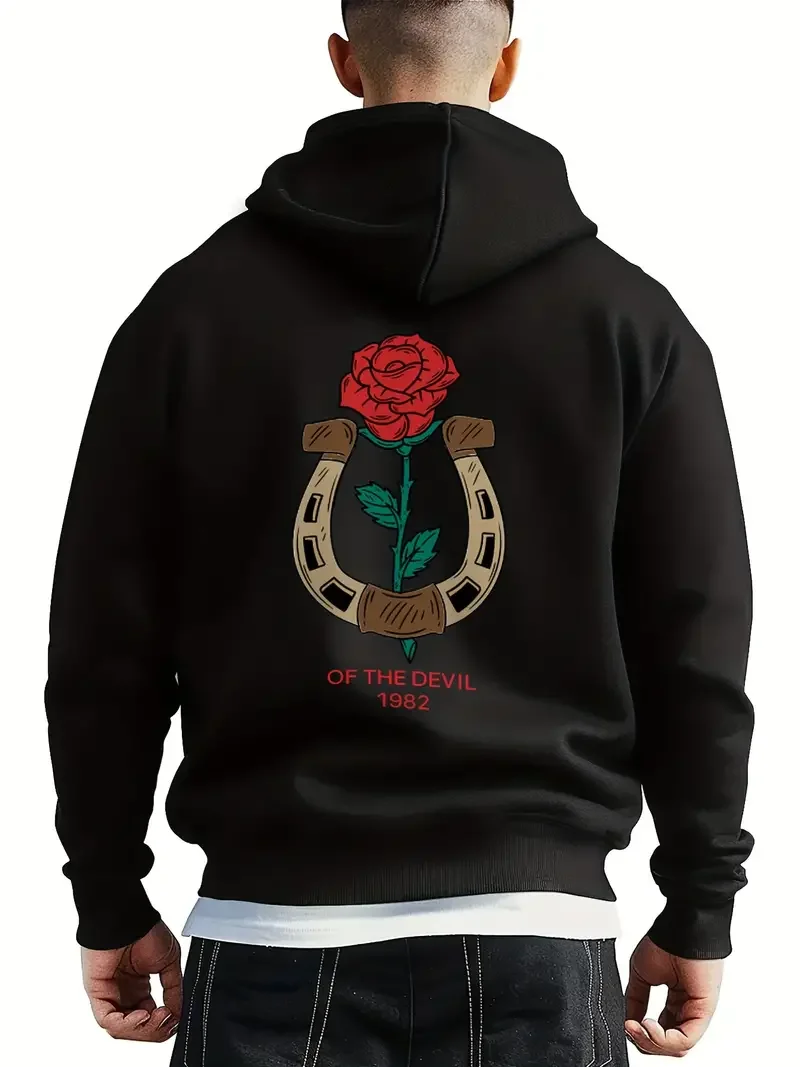 

New high quality men's printed hoodie, cotton breathable men's cool trendy casual hoodie streetwear