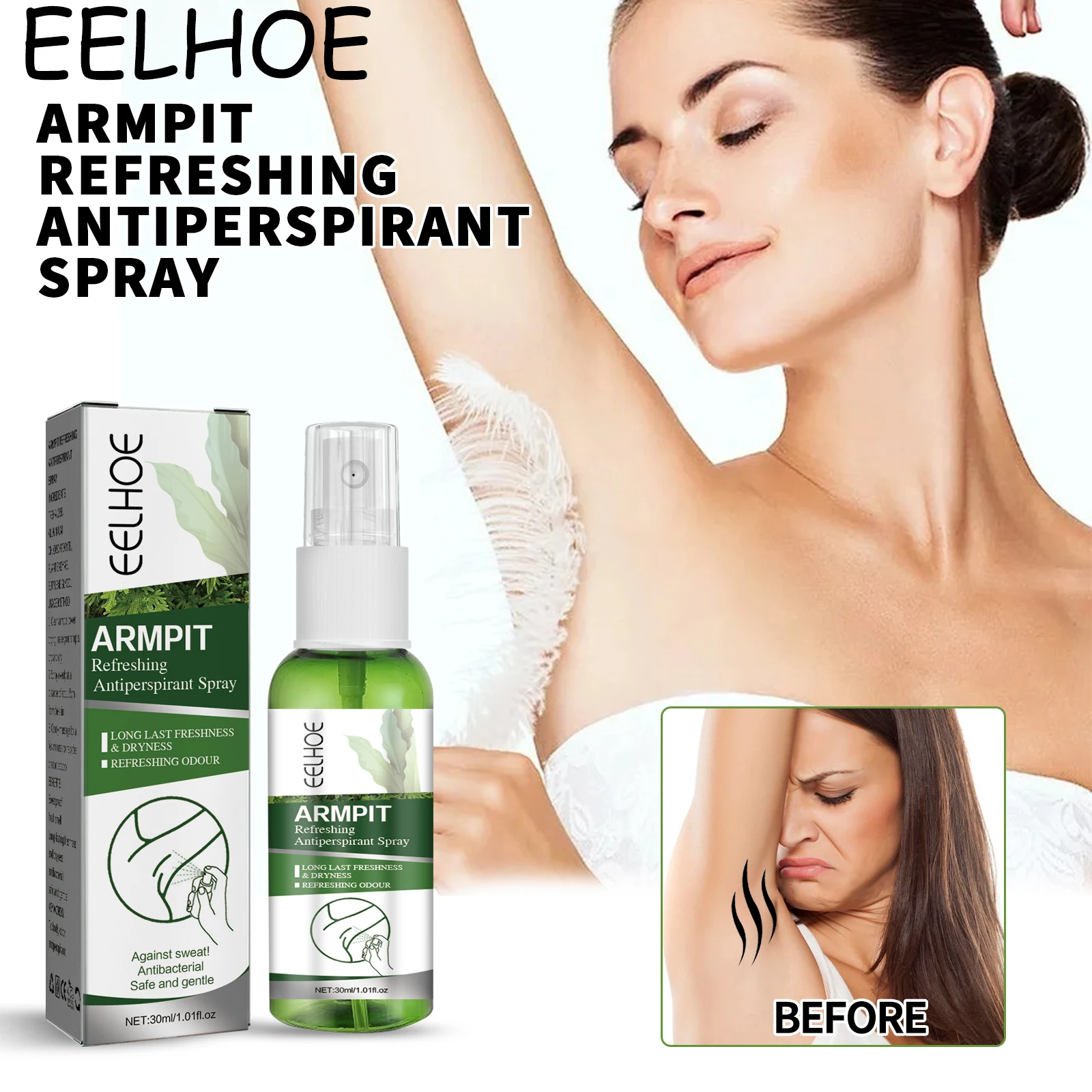 

EELHOE Body Deodorant Spray Refreshing Armpit Anti-perspirant Lasting Fresh Fragrance Non-irritating Body Deodorant Spray