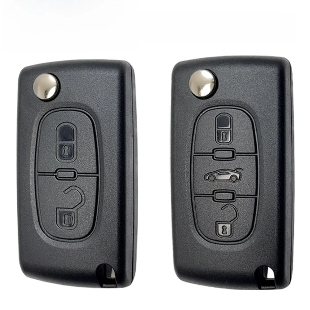 Pour Peugeot 207 307 308 407 607 807 pour citroën C2 C3 C4 C5 C6 Xsara Berlingo Flip clé de voiture à distance coque housse HU83 VA2