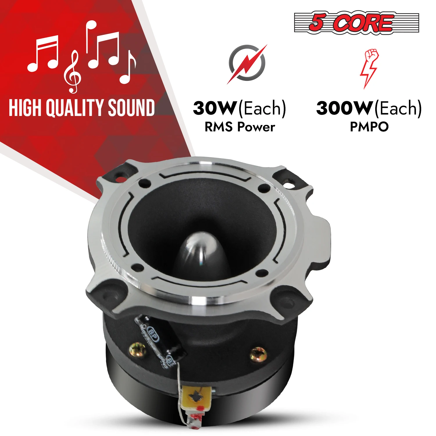 5 Core Tweeters Speakers Car Audio Pair 600W Peak 3.5 Inch Super Bullet Tuiters Para Sonido Para Carro TW BLT 180 CH PAIR