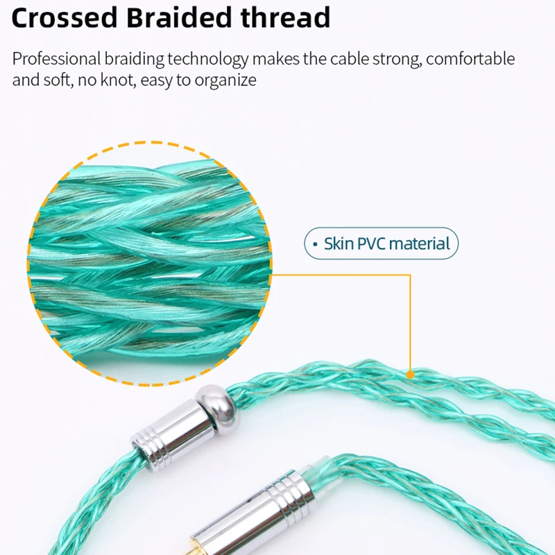 XINHS 8Core Japanese Imported 7N Single Crystal Copper Graphene Mixed 0.78mm 2Pin MMCX 3.5mm HiFi Headphone Upgrade Cable