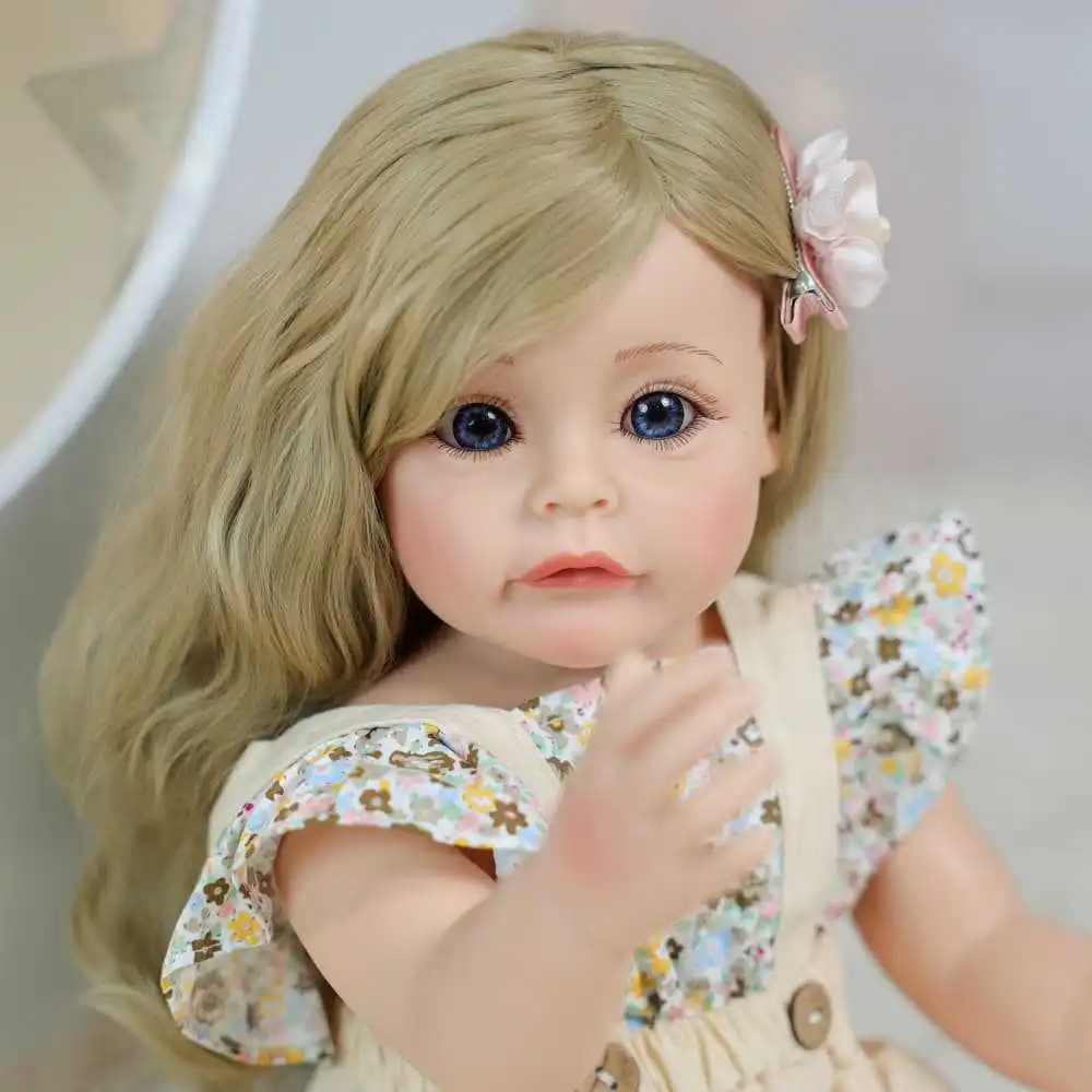 Cloveray 22 pollici classico realistico bambola rinata bambola super carina morbida in vinile giocattolo di alta qualità che gioca a casa bambola regalo per bambini