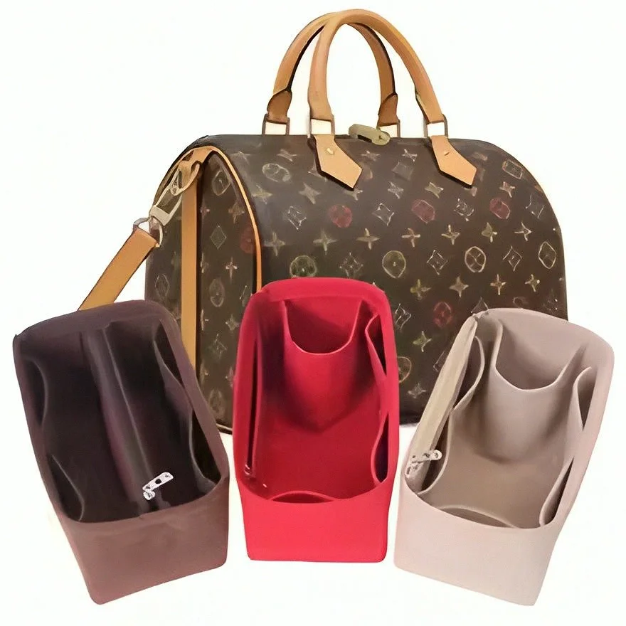Duffle Handbag Organizer Insert Felt Multi Pocket Purse Liner Storage Divider Bag Shaper Inner Insert