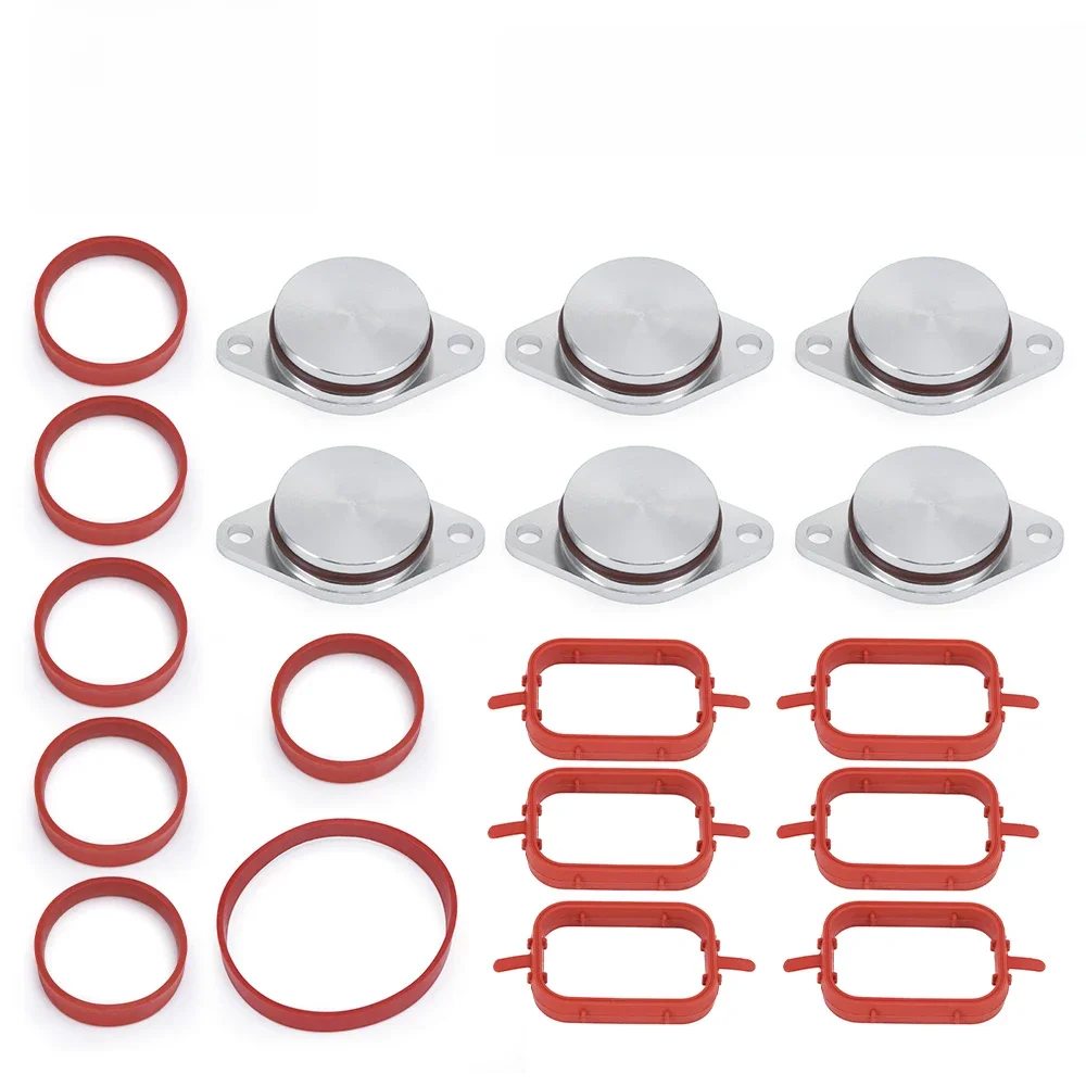 Plaques de recouvrement à rabat pivotant, joint de collecteur d'admission 6 cylindres PQY-IMK02, conception OEM en aluminium, ensemble de 6x33mm pour BMW