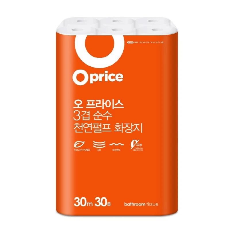 30M * 30 rolls of Oprice 3 layers natural pulp toilet paper toilet paper tissue exceeded 2 million