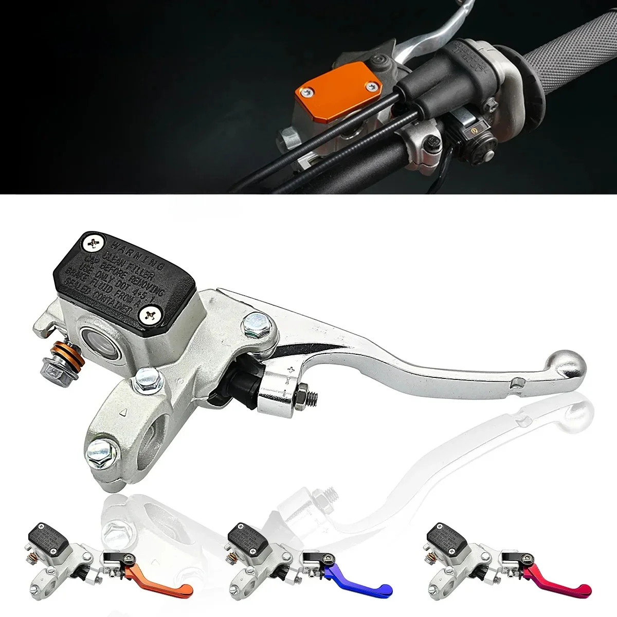 22mm 7/8'' Motocyklowa pompa prawego cylindra hamulcowego CNC Składana dźwignia hamulca do KTM EXC EXC-F SX SX-F XC XC-F XC-W do Husqvarna — zdjęcie 2