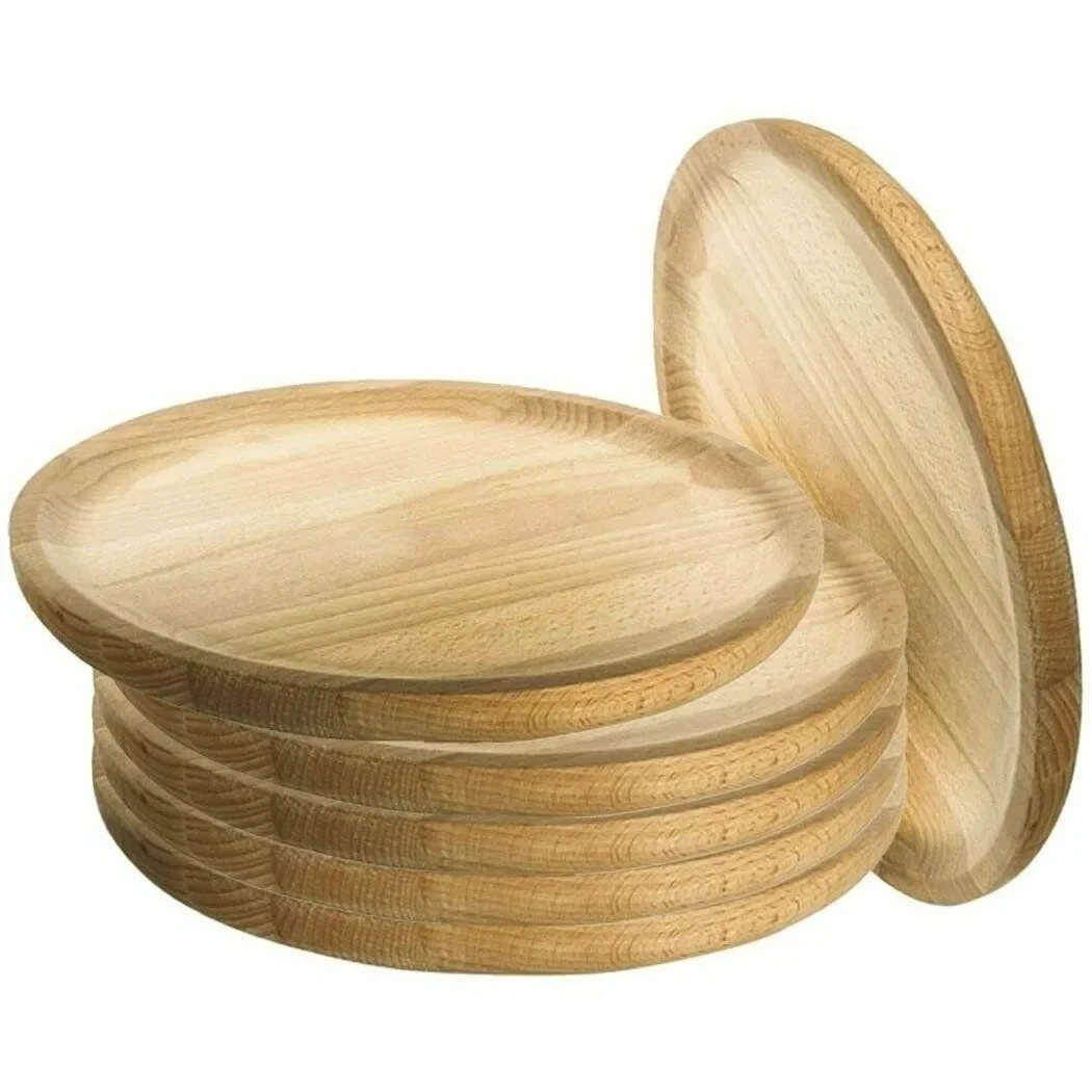 Set de 6 Platos de Madera para Pulpo Para Restaurante Bar Cafeteria Casa Hogar