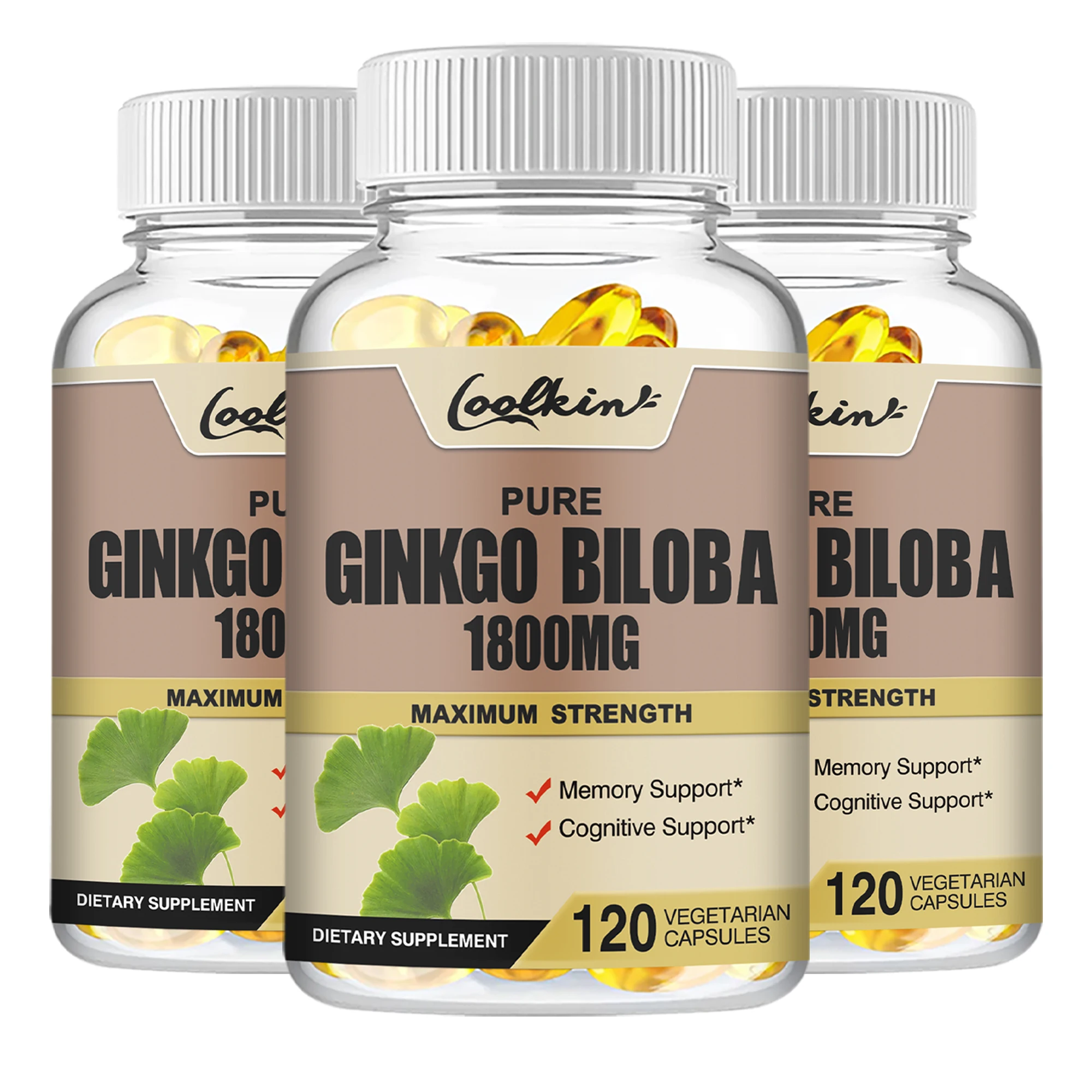 Ginkgo Biloba Leaf Extract - Promotes Brain Health, Enhances Memory and Cognition, and Improves Mental Alertness - 120 Capsules