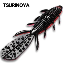 TSURINOYA Creature Baits Shrimp Soft Worm NEBULA 9.8cm 8.5g 6pcs Bass Soft Plastics Baitfish Fishing Lure Add Scent Worm Bait