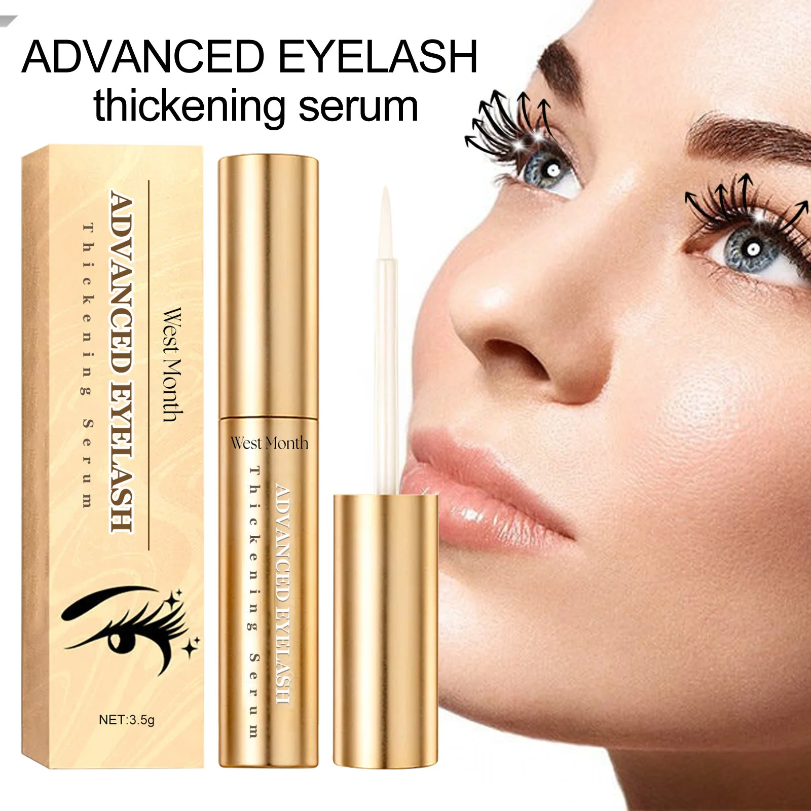 WestMonth 3.5g Veloce Crescita Delle Ciglia Siero Naturale Enhancer Spessore Curling Impermeabile Eye Lash Trucco Allunga Ciglia Più Piene Siero