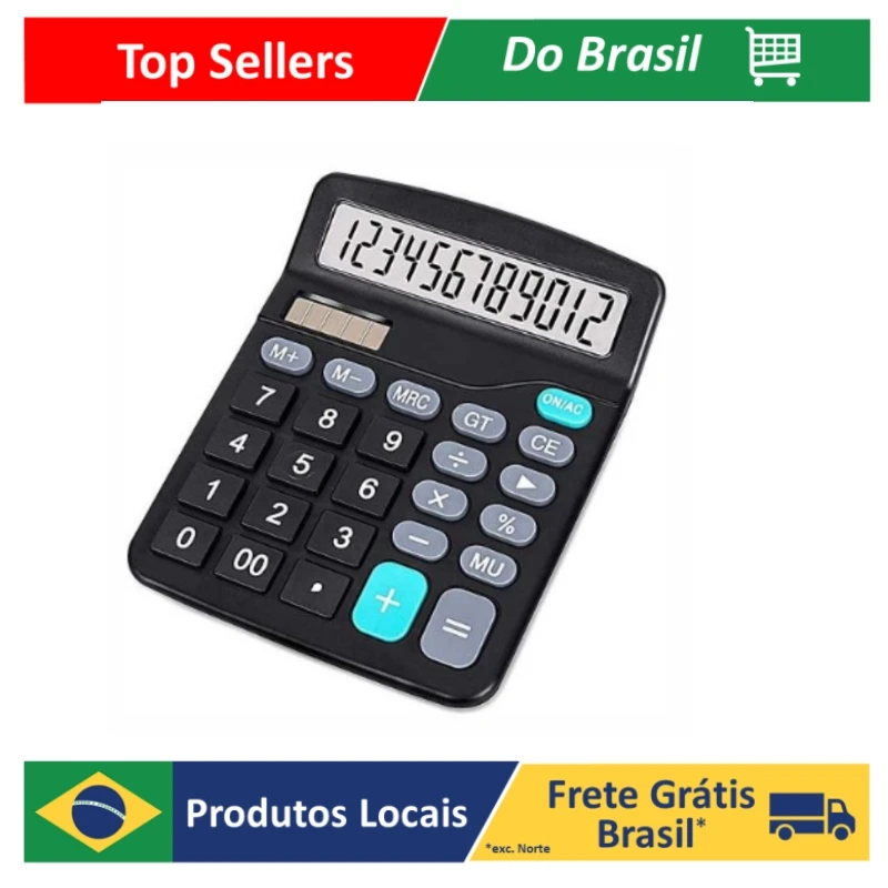 Calculadora de Escritorio, cargador solar, Mesa, 12 dígitos, 837b