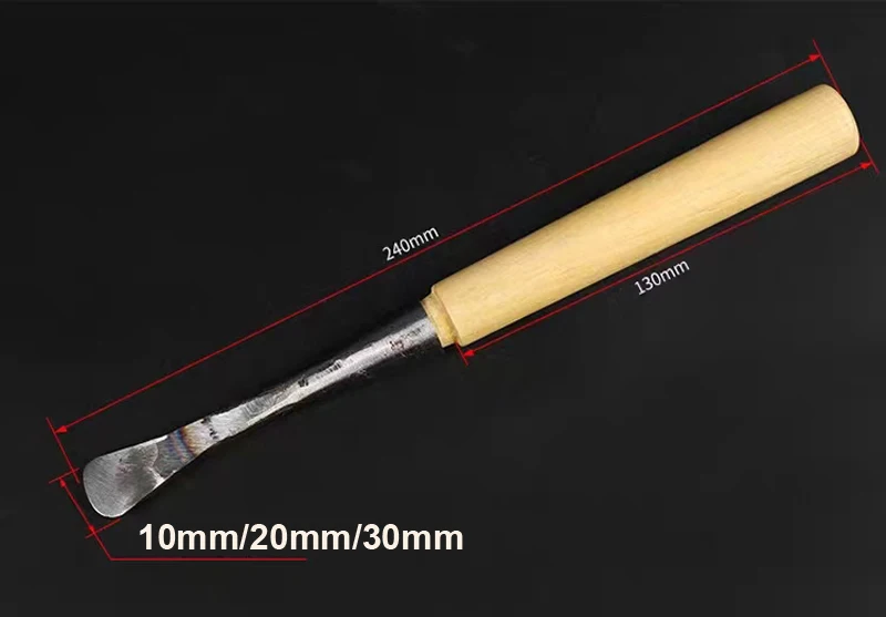Holzbearbeitungs-Schnitzmeißel Schnitzwerkzeug Rohjade-Schüsselmesser Holzschnitzmesser 10mm 20mm 30mm – Detail 5