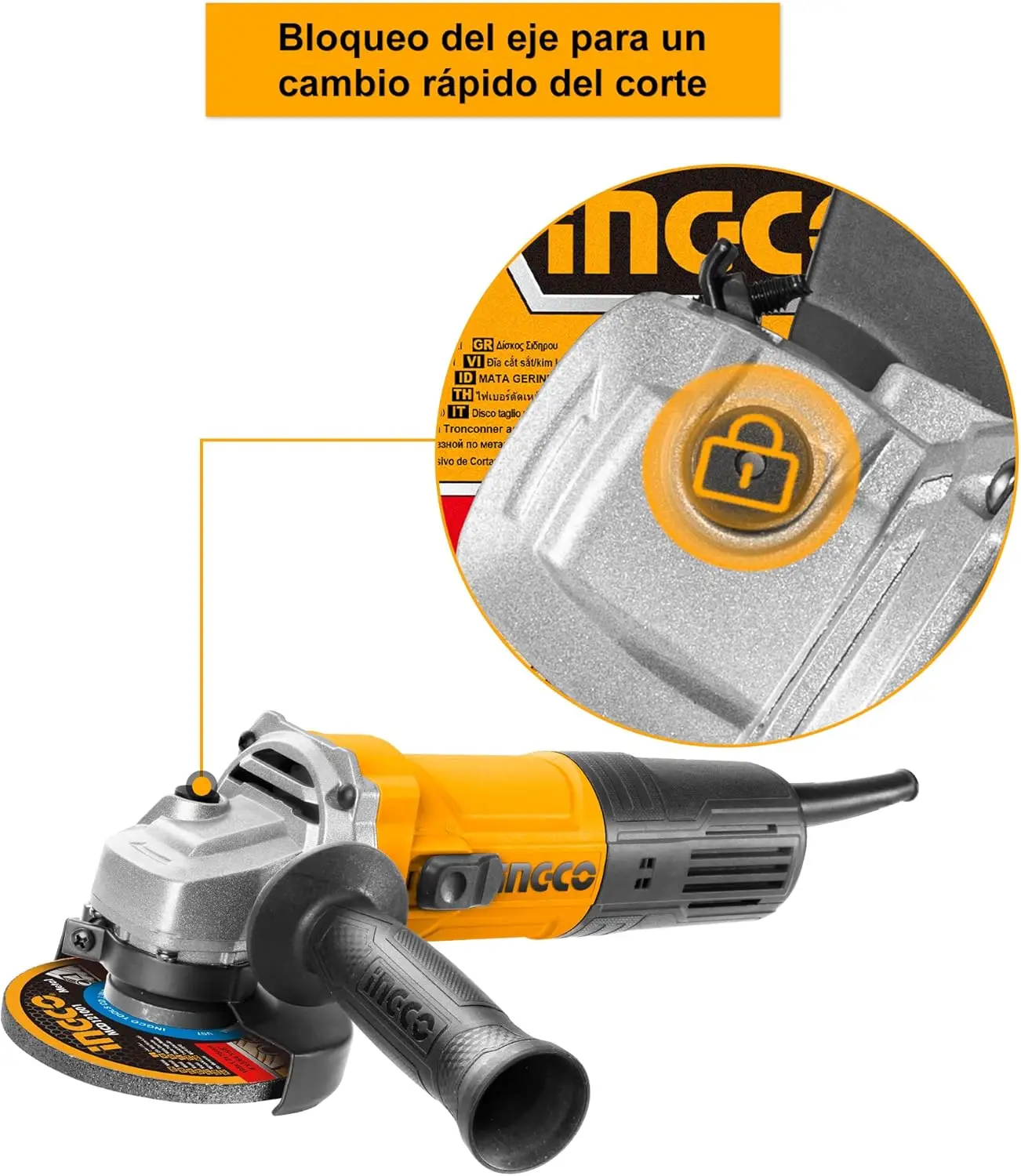 INGCO 4-1/2 (115mm) 750W 120V angle grinder 4-1/2 ''12000 rpm professional use UAG75028