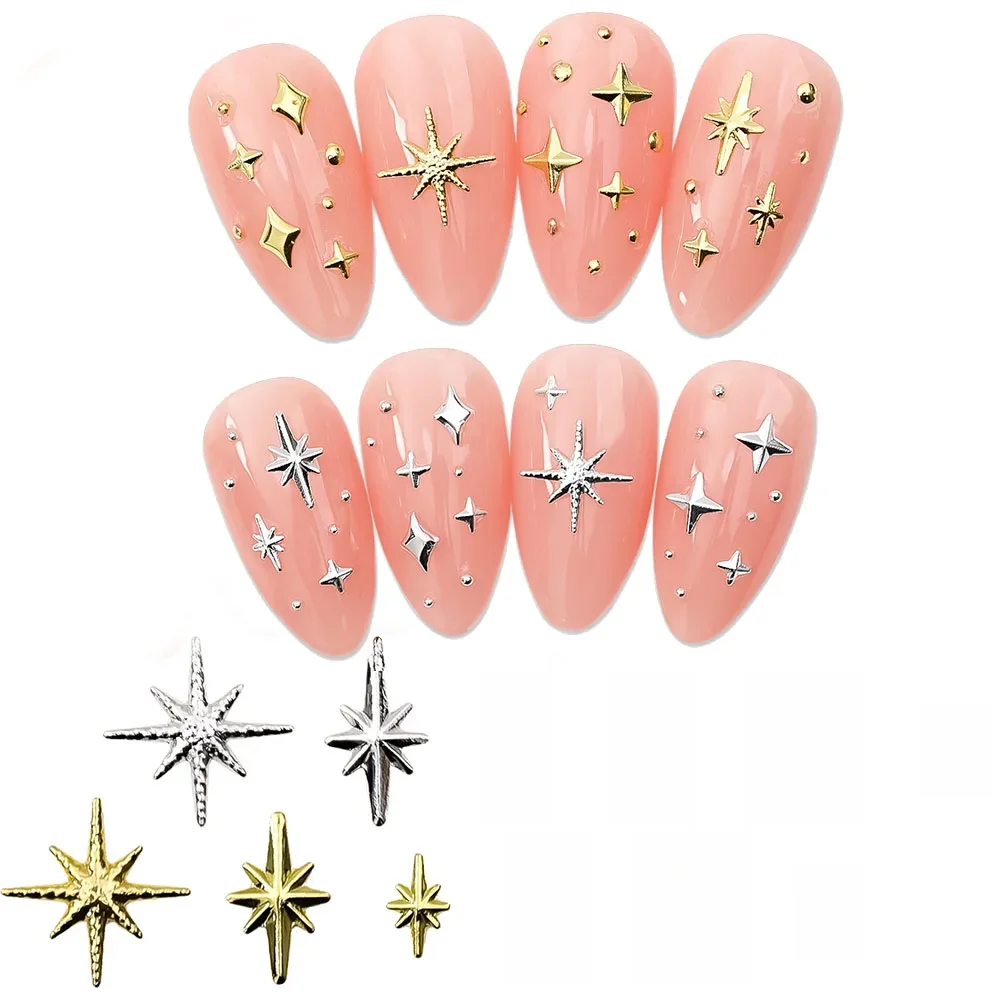 100 pièces mélange aléatoire ongles Rivet goujons or/argent étoiles lumière Nail Art breloques astérisme Starlight accessoires manucure fournitures