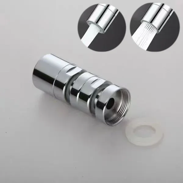 12/14/16/18/20/22/24 obrotowy chromowany mosiężny aerator do kranu zlewowego, umywalka z dwoma trybami wydłużająca dysza kranu 360 °   Obrotowy — zdjęcie 2