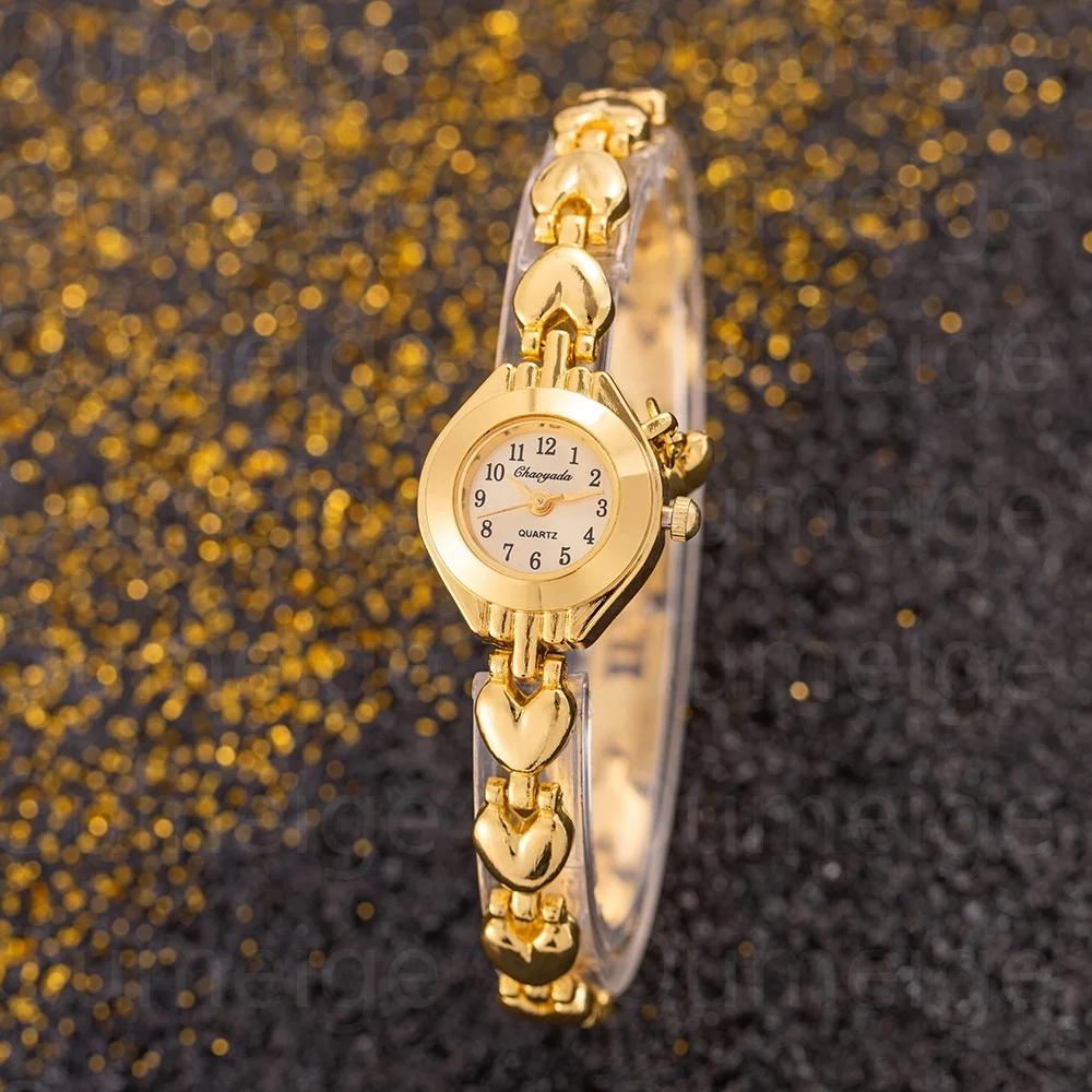 Elegant Small Dial Women Watches Luxury Golden Quartz Wrist Watches for Women Fashion Dress Metal Ladies Clock relógios feminino