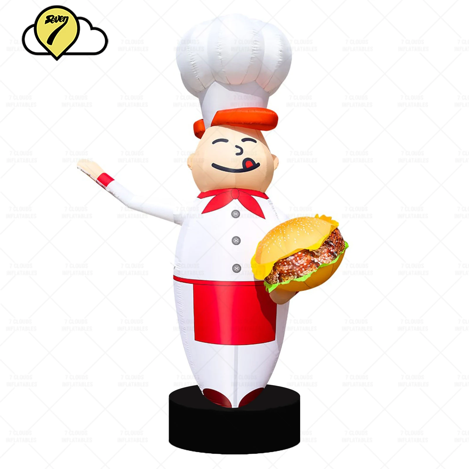 2.5m New Design Custom Welcome Inflatable cook Tube Sky Air Wave hands  Dancer chef Inflatable Decor Toys With Blower And LED