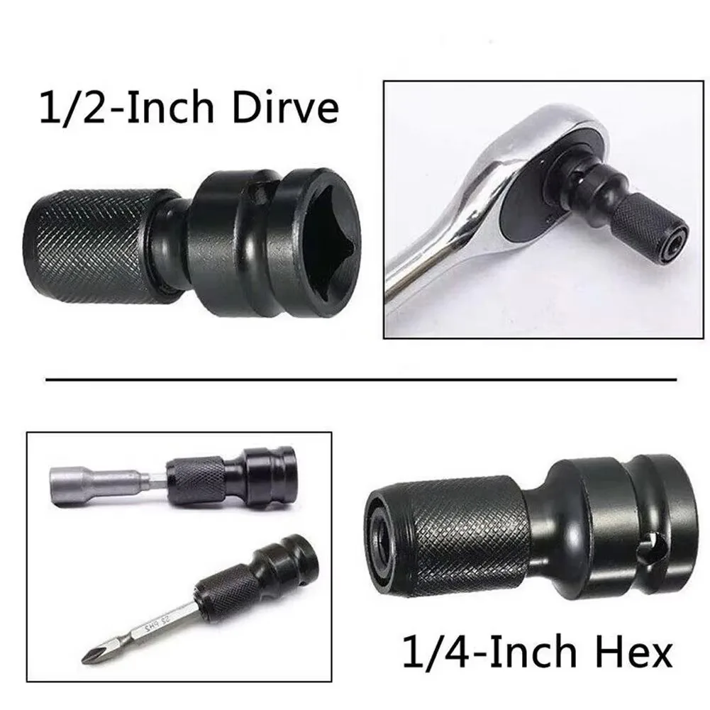 Drill Chuck Converter Socket Adapter Hex Shank 1/2"Drive To 1/4" Impact Drilling Bits Driver Quick Load Adapter For Power Tools image 5
