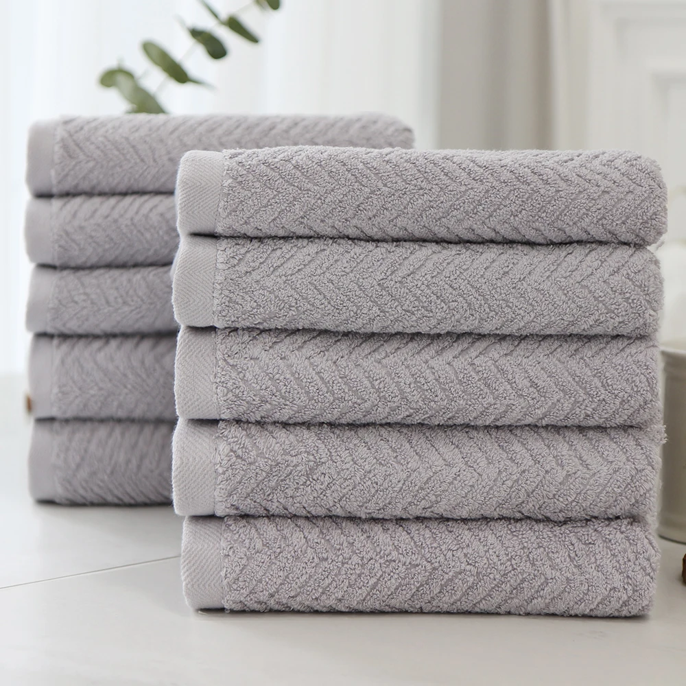 [Cotton Cloud] Very Tom 220g 100% Cotton, Herringbone 40 Number Hotel Towels, 5/10 Lite Gray, bath towel, 40*80cm Cotton Cloud