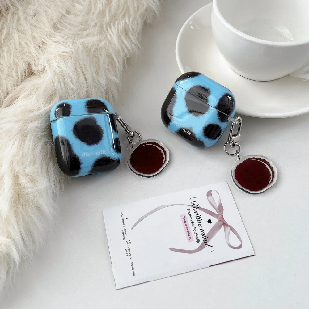 

Simple Cow Spot Blue Headphone Protective Case for AirPods 4 3 2 Pro 2 3 Protective Case Fashion Creative New Shockproof