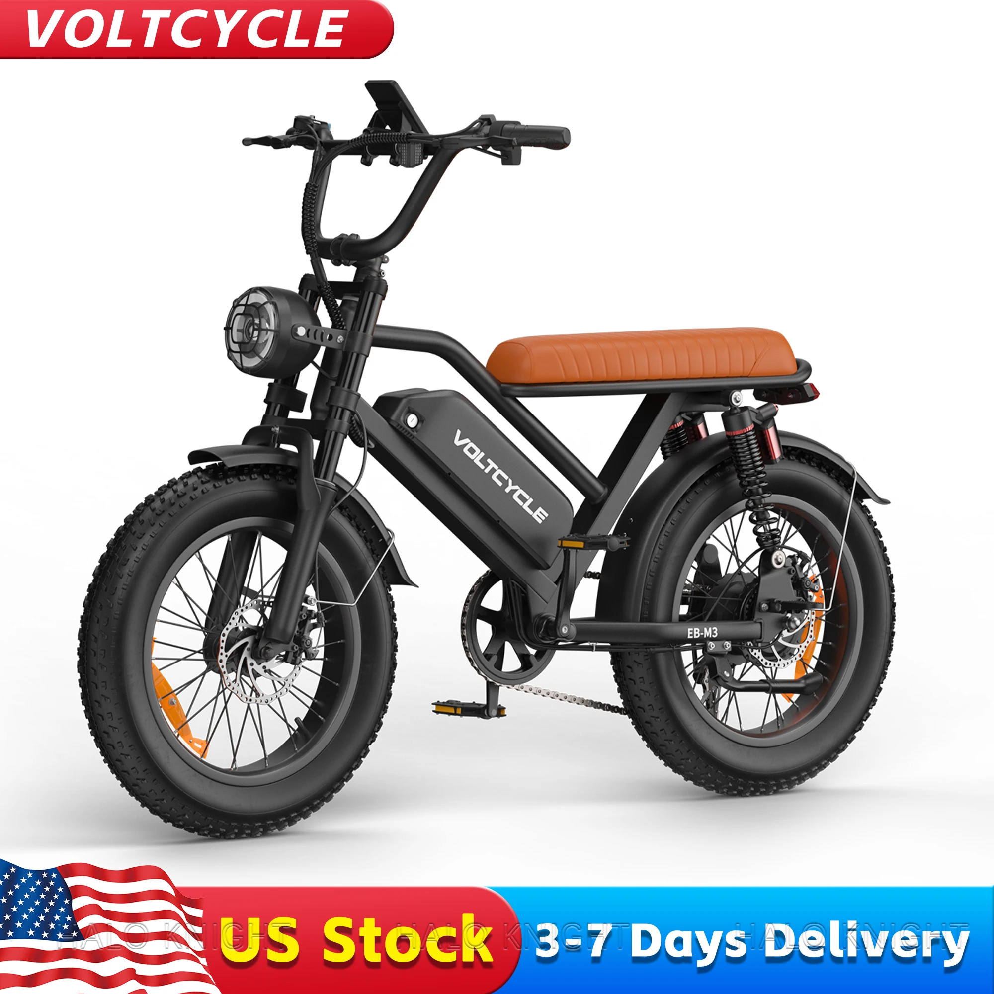 

VOLTCYCLE M3 Electric Bike for Adults 48V 18.2Ah 20Inch Fat Tires Snow Mountain E-Bike 750W Electric Bicycle Off Road Ebike Men