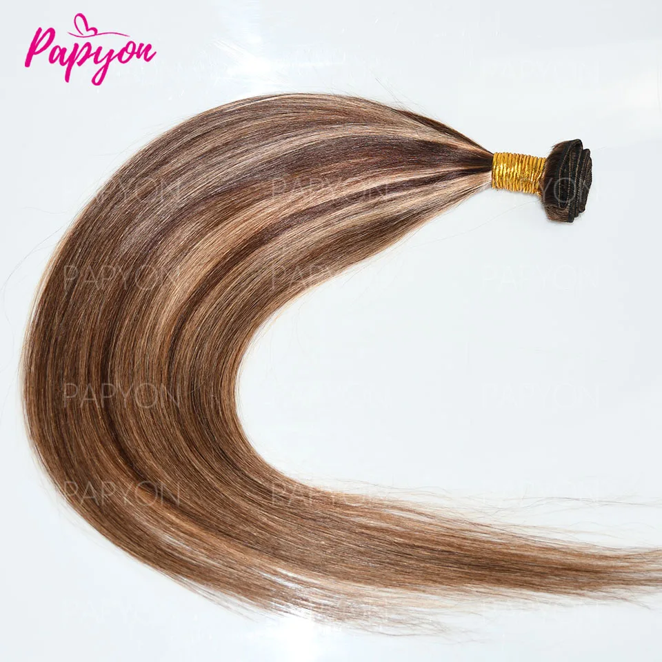 P4/27 Highlight Honigblonde Glatte Echthaar-Bündel 100% Brasilianisches Ombre Gefärbtes Remy-Haar Weaving Extensions 12A – Detail 5