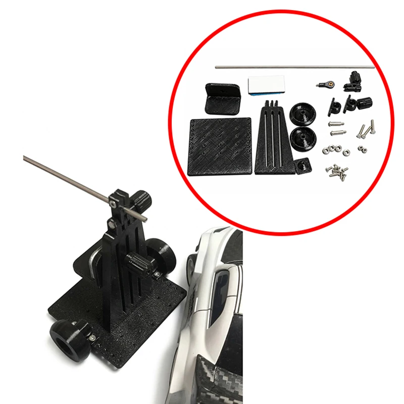 1Set Remote Follow Car Filming Vehicle for Thumb Cam Adjustable Wheel Height Camera Elevation Front Rear Balance Pull Rod Angle