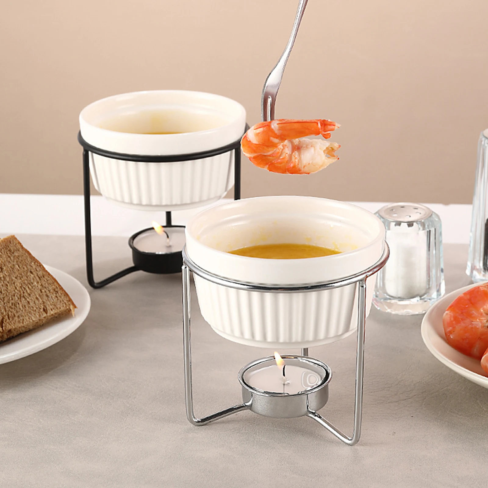 Cuenco calentador de mantequilla de cerámica, crisol de Chocolate, olla para Fondue para el hogar, cocina, dulces, postres, aperitivos, queso, utensilio de cocina