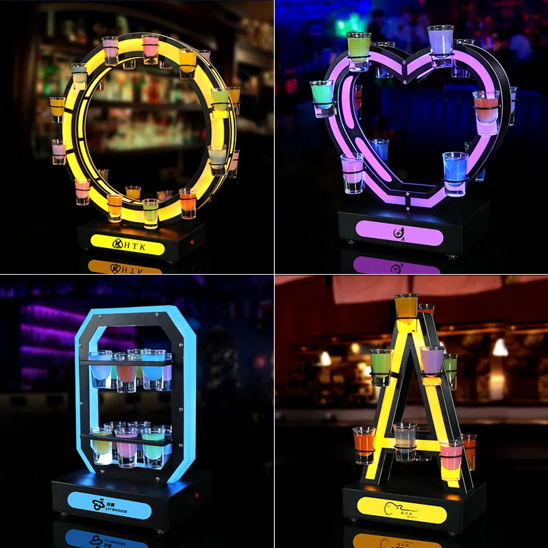 Bar KTV Nightclub Glowing Cup Holder LED Cocktail A-Box DJ Mixing Party Room Happy Birthday Wine Rack