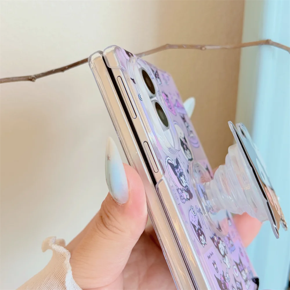 Urocze etui na telefon z motywem kreskówkowym do Samsung Galaxy Z Fold 8 Ultra 7 6 5 4 3 8, z 3D stojakiem i łańcuszkiem, koreańskie, odporne na wstrząsy. — zdjęcie produktu 5